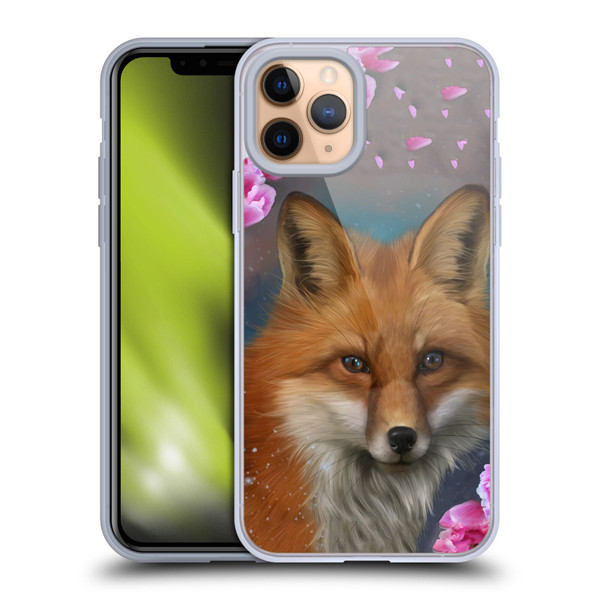 Ash Evans Animals Fox Peonies Soft Gel Case for Apple iPhone 11 Pro