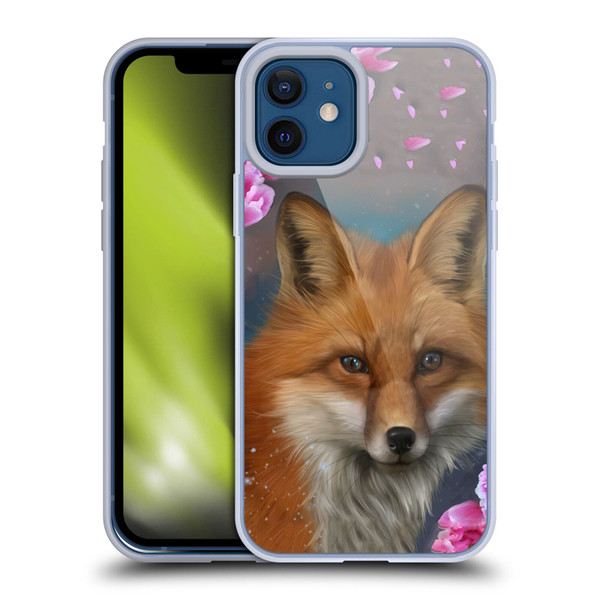 Ash Evans Animals Fox Peonies Soft Gel Case for Apple iPhone 12 / iPhone 12 Pro