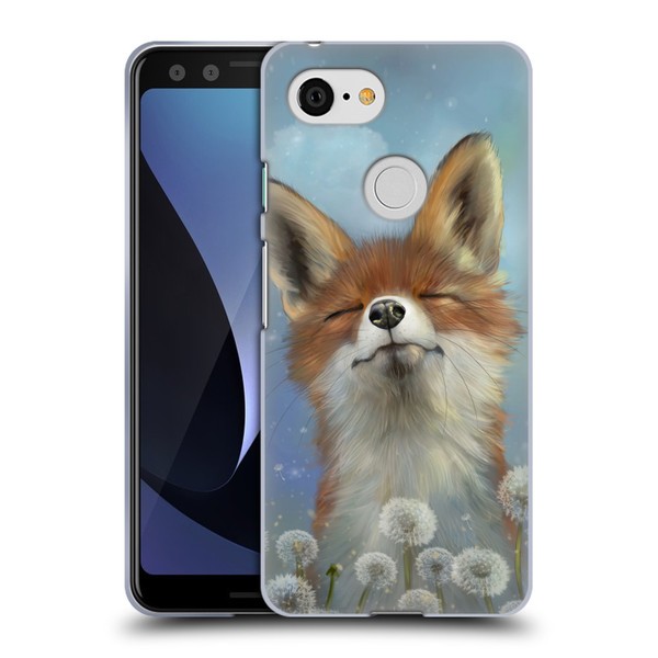 Ash Evans Animals Dandelion Fox Soft Gel Case for Google Pixel 3