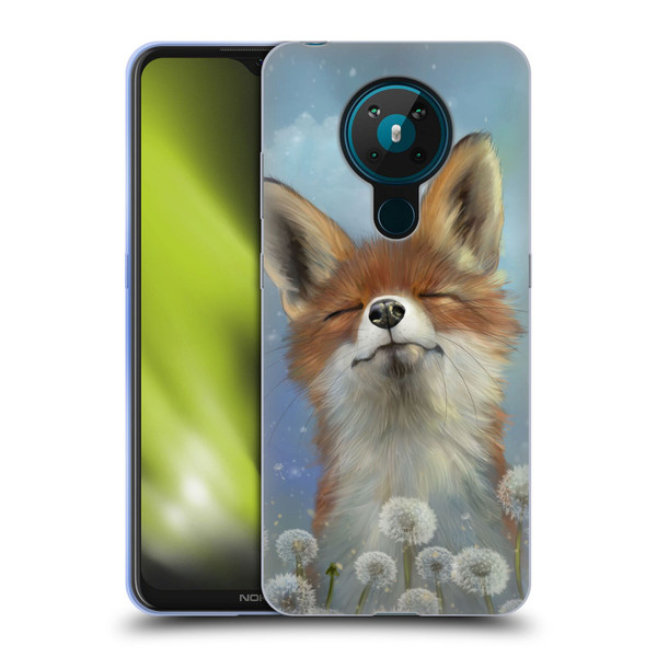 Ash Evans Animals Dandelion Fox Soft Gel Case for Nokia 5.3