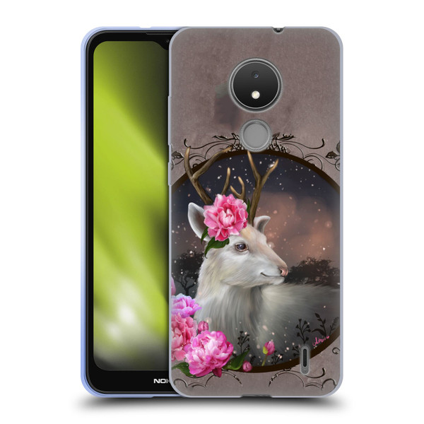 Ash Evans Animals White Deer Soft Gel Case for Nokia C21