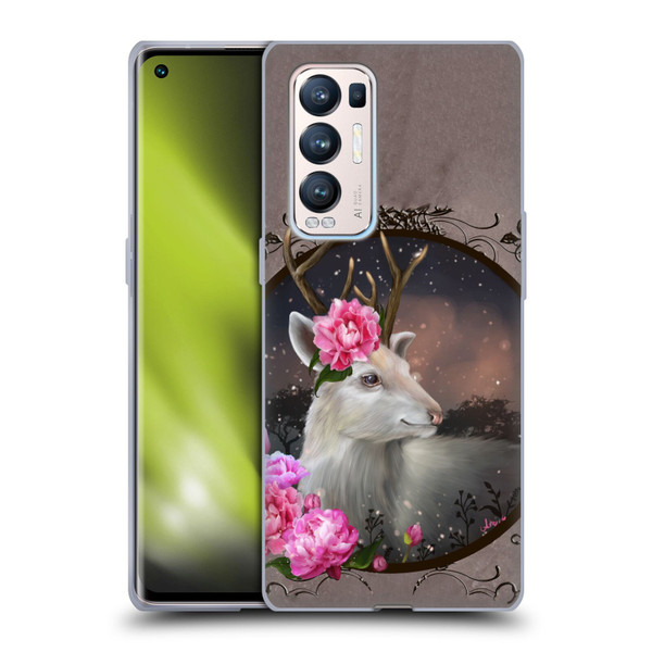 Ash Evans Animals White Deer Soft Gel Case for OPPO Find X3 Neo / Reno5 Pro+ 5G