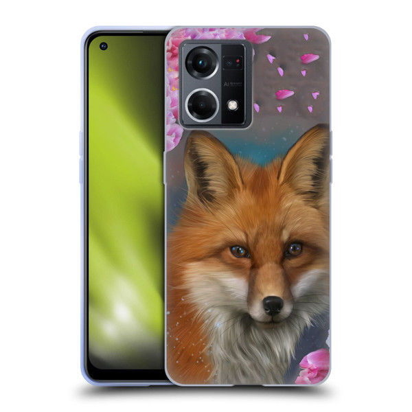Ash Evans Animals Fox Peonies Soft Gel Case for OPPO Reno8 4G
