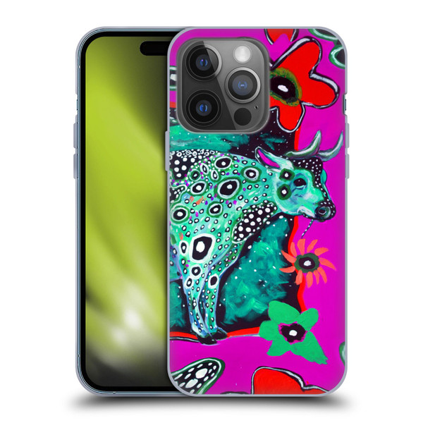 Mad Dog Art Gallery Animals Cosmic Cow Soft Gel Case for Apple iPhone 14 Pro