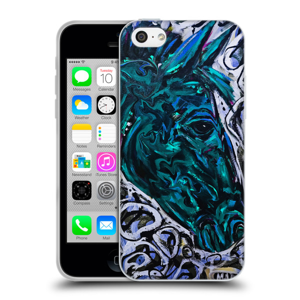 Mad Dog Art Gallery Animals Blue Horse Soft Gel Case for Apple iPhone 5c
