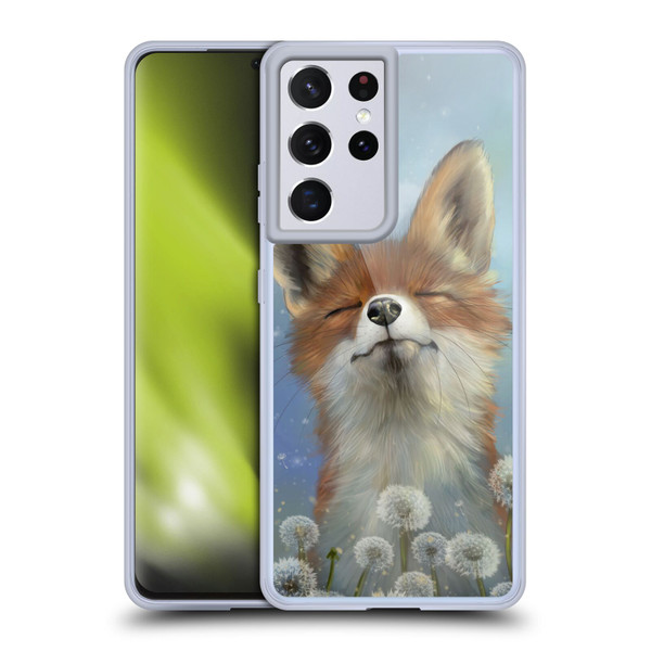 Ash Evans Animals Dandelion Fox Soft Gel Case for Samsung Galaxy S21 Ultra 5G