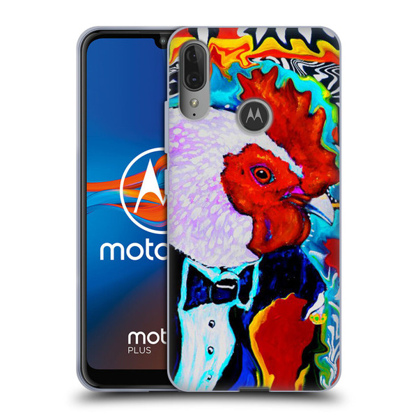 Mad Dog Art Gallery Animals Rooster Soft Gel Case for Motorola Moto E6 Plus