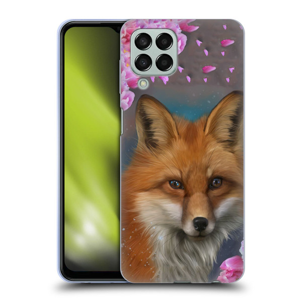 Ash Evans Animals Fox Peonies Soft Gel Case for Samsung Galaxy M33 (2022)