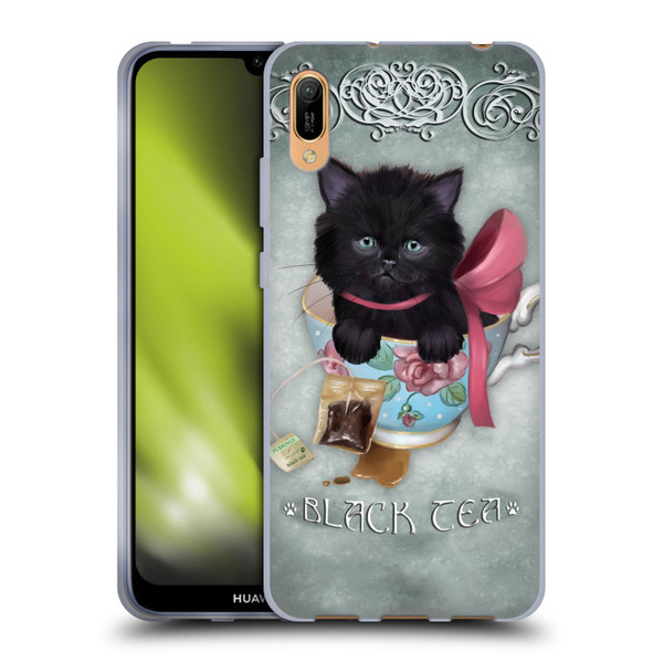 Ash Evans Black Cats Tea Soft Gel Case for Huawei Y6 Pro (2019)