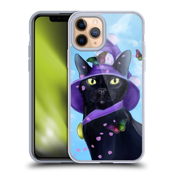 Ash Evans Black Cats Butterfly Sky Soft Gel Case for Apple iPhone 11 Pro