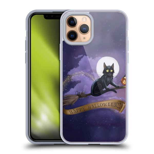 Ash Evans Black Cats Happy Halloween Soft Gel Case for Apple iPhone 11 Pro
