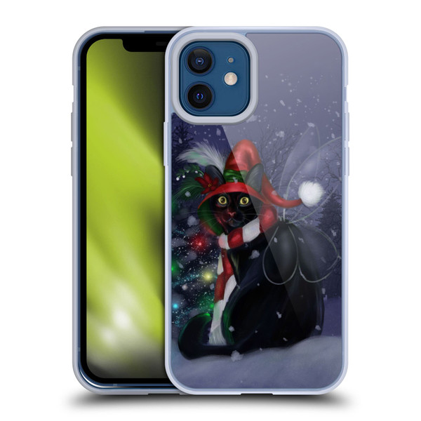 Ash Evans Black Cats Yuletide Cheer Soft Gel Case for Apple iPhone 12 / iPhone 12 Pro