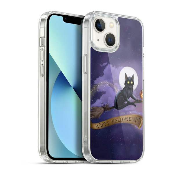 Ash Evans Black Cats Happy Halloween Soft Gel Case for Apple iPhone 13