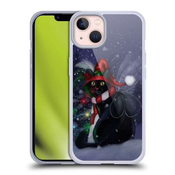 Ash Evans Black Cats Yuletide Cheer Soft Gel Case for Apple iPhone 13