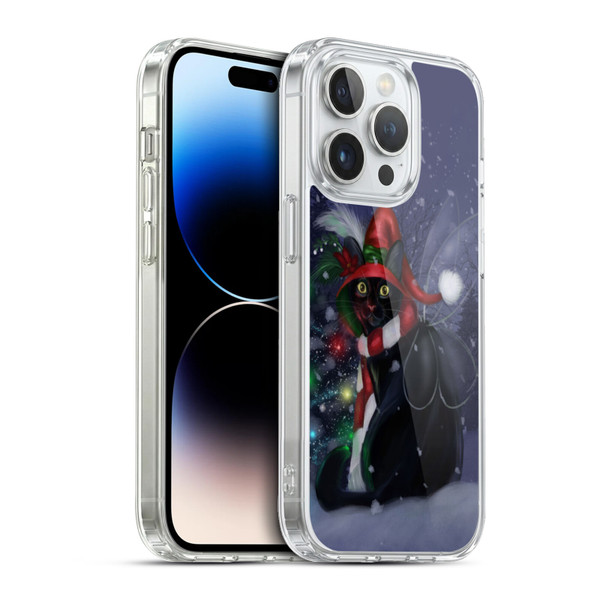 Ash Evans Black Cats Yuletide Cheer Soft Gel Case for Apple iPhone 13 Pro & MagSafe