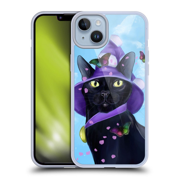 Ash Evans Black Cats Butterfly Sky Soft Gel Case for Apple iPhone 14 Plus
