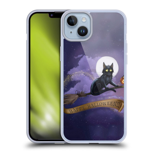 Ash Evans Black Cats Happy Halloween Soft Gel Case for Apple iPhone 14 Plus