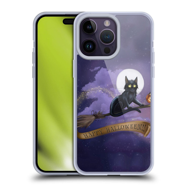 Ash Evans Black Cats Happy Halloween Soft Gel Case for Apple iPhone 14 Pro Max
