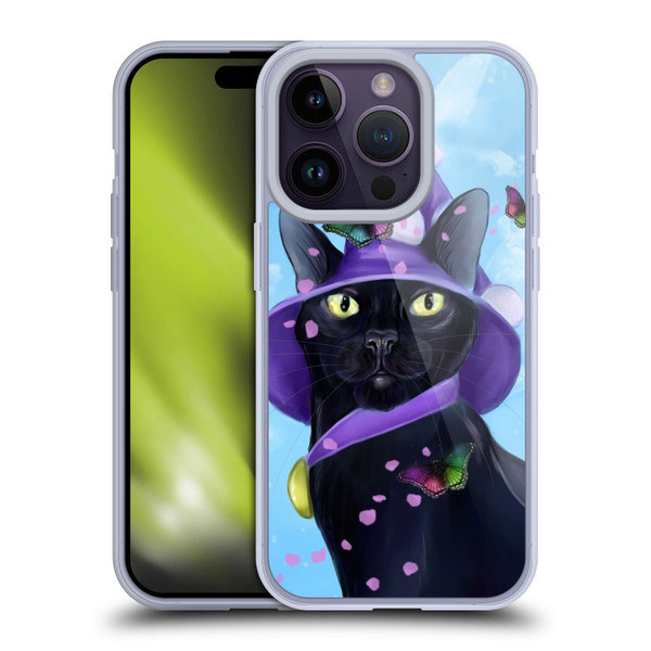 Ash Evans Black Cats Butterfly Sky Soft Gel Case for Apple iPhone 14 Pro