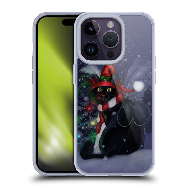 Ash Evans Black Cats Yuletide Cheer Soft Gel Case for Apple iPhone 14 Pro