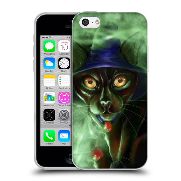 Ash Evans Black Cats Conjuring Magic Soft Gel Case for Apple iPhone 5c