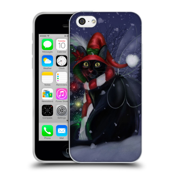 Ash Evans Black Cats Yuletide Cheer Soft Gel Case for Apple iPhone 5c