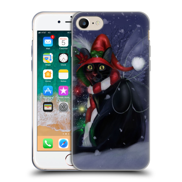Ash Evans Black Cats Yuletide Cheer Soft Gel Case for Apple iPhone 7 / 8 / SE 2020 & 2022