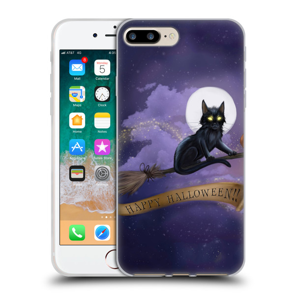 Ash Evans Black Cats Happy Halloween Soft Gel Case for Apple iPhone 7 Plus / iPhone 8 Plus