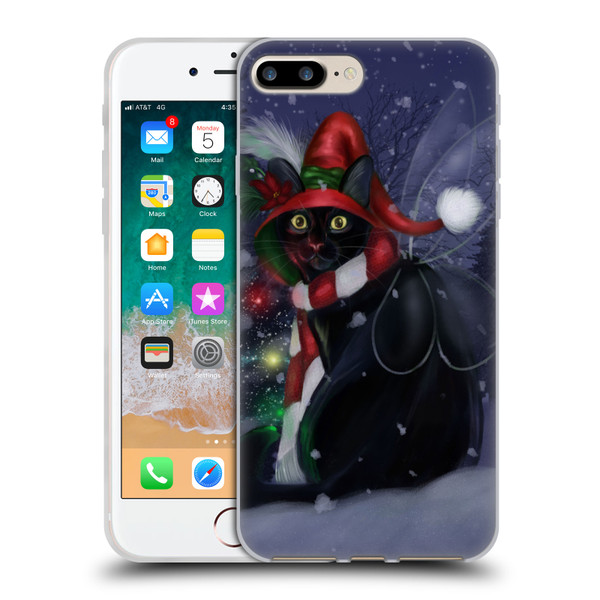 Ash Evans Black Cats Yuletide Cheer Soft Gel Case for Apple iPhone 7 Plus / iPhone 8 Plus