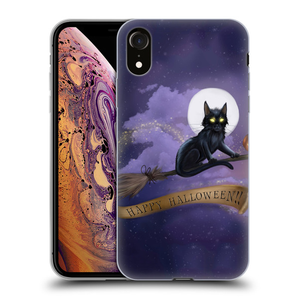 Ash Evans Black Cats Happy Halloween Soft Gel Case for Apple iPhone XR