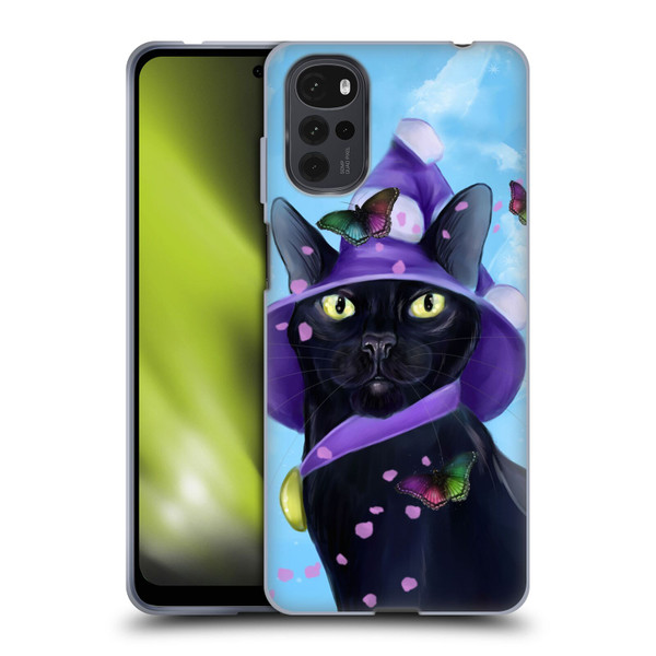 Ash Evans Black Cats Butterfly Sky Soft Gel Case for Motorola Moto G22