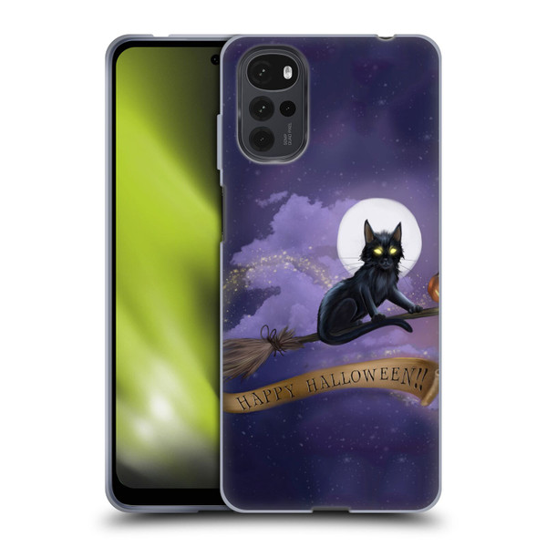 Ash Evans Black Cats Happy Halloween Soft Gel Case for Motorola Moto G22
