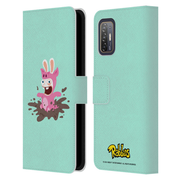 Rabbids Costumes Pig Leather Book Wallet Case Cover For HTC Desire 21 Pro 5G