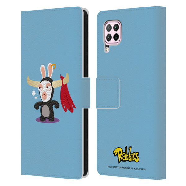 Rabbids Costumes Bull Leather Book Wallet Case Cover For Huawei Nova 6 SE / P40 Lite