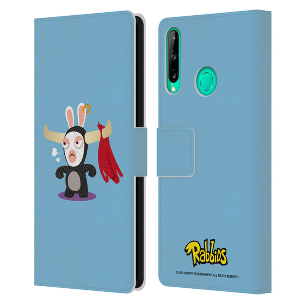 Rabbids Costumes Bull Leather Book Wallet Case Cover For Huawei P40 lite E