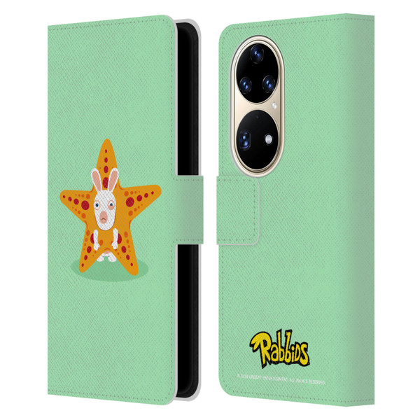 Rabbids Costumes Starfish Leather Book Wallet Case Cover For Huawei P50 Pro