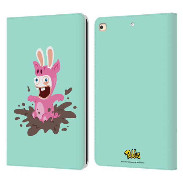 Rabbids Costumes Pig Leather Book Wallet Case Cover For Apple iPad 9.7 2017 / iPad 9.7 2018