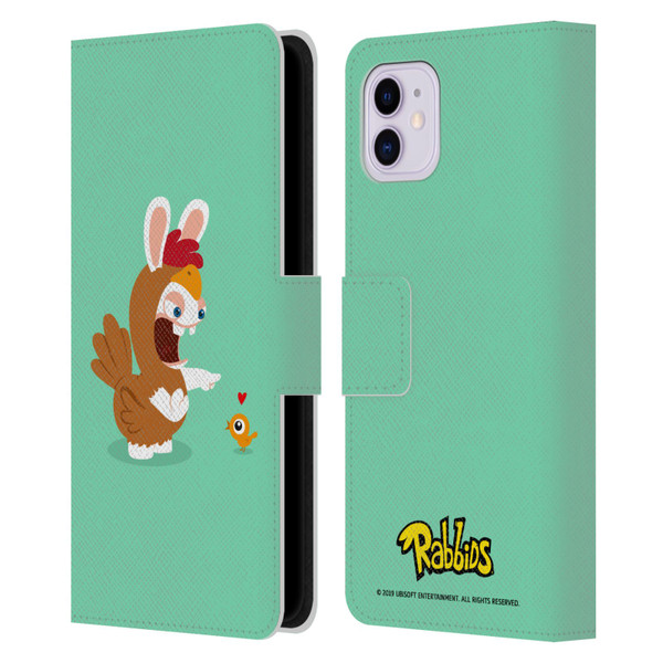 Rabbids Costumes Chicken Leather Book Wallet Case Cover For Apple iPhone 11