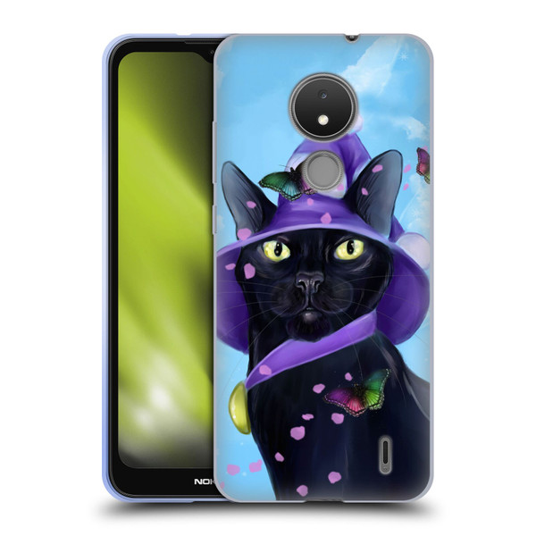 Ash Evans Black Cats Butterfly Sky Soft Gel Case for Nokia C21