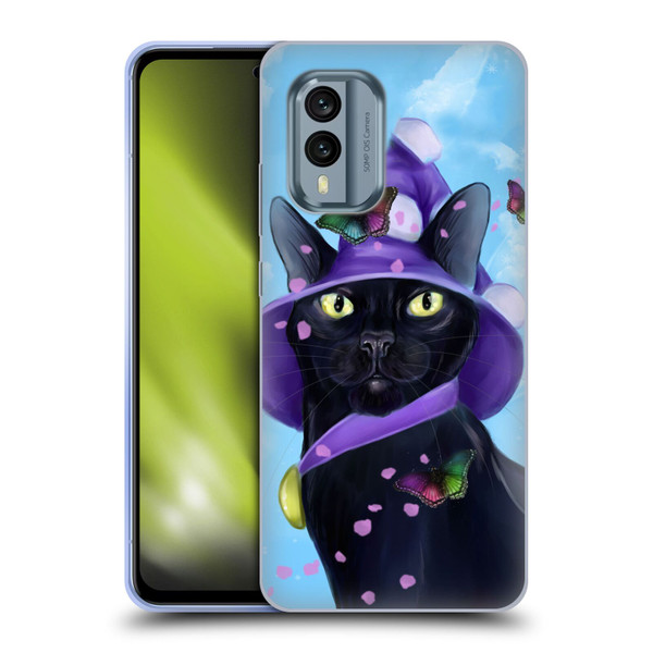 Ash Evans Black Cats Butterfly Sky Soft Gel Case for Nokia X30