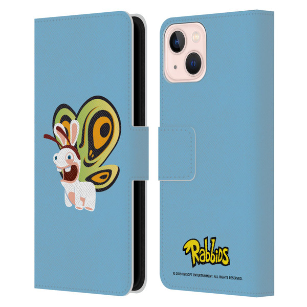 Rabbids Costumes Butterfly Leather Book Wallet Case Cover For Apple iPhone 13