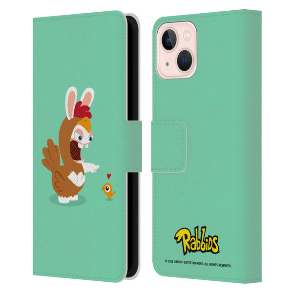 Rabbids Costumes Chicken Leather Book Wallet Case Cover For Apple iPhone 13