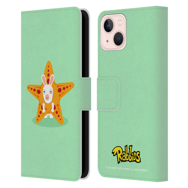 Rabbids Costumes Starfish Leather Book Wallet Case Cover For Apple iPhone 13