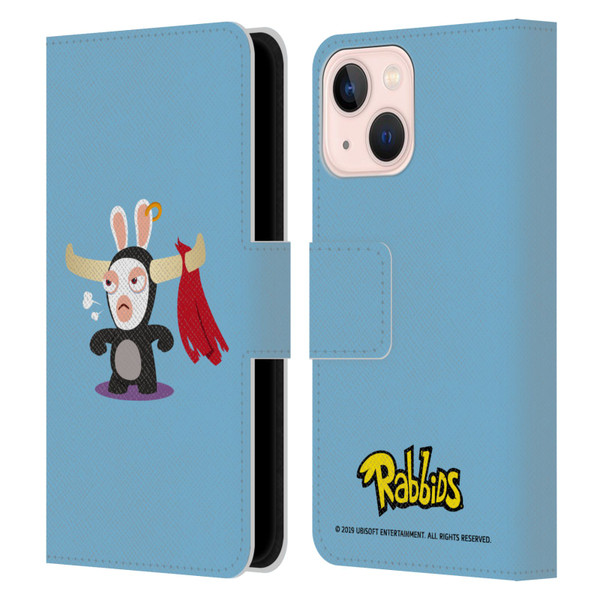 Rabbids Costumes Bull Leather Book Wallet Case Cover For Apple iPhone 13 Mini