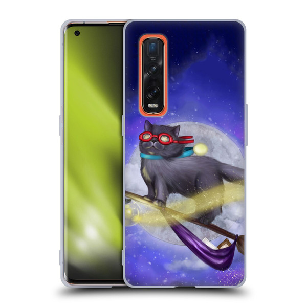 Ash Evans Black Cats Night Fly Soft Gel Case for OPPO Find X2 Pro 5G