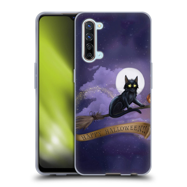 Ash Evans Black Cats Happy Halloween Soft Gel Case for OPPO Find X2 Lite 5G