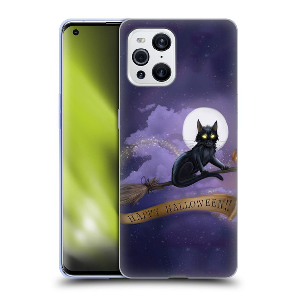 Ash Evans Black Cats Happy Halloween Soft Gel Case for OPPO Find X3 / Pro