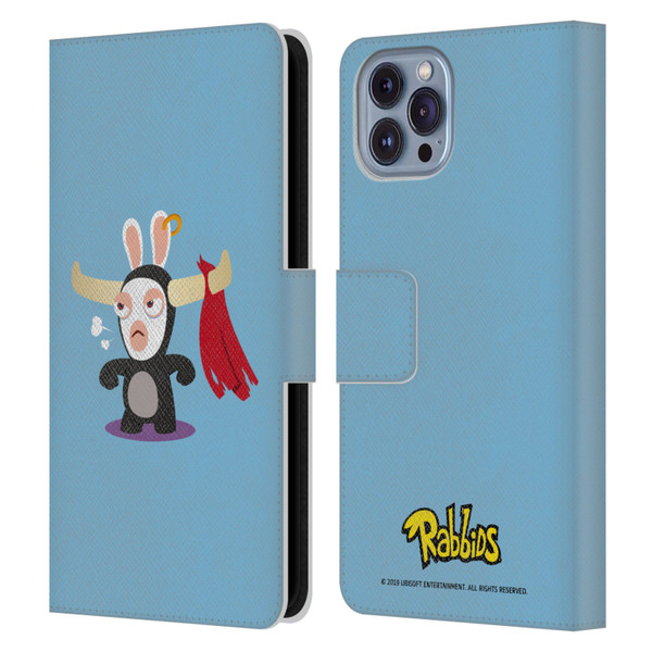 Rabbids Costumes Bull Leather Book Wallet Case Cover For Apple iPhone 14