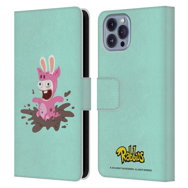 Rabbids Costumes Pig Leather Book Wallet Case Cover For Apple iPhone 14