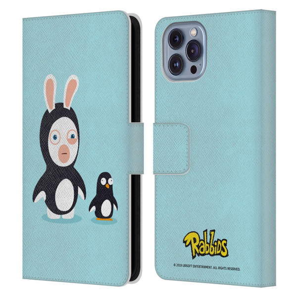 Rabbids Costumes Penguin Leather Book Wallet Case Cover For Apple iPhone 14